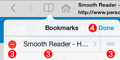 Edit screen of Bookmarks